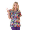 "Hearts" Mock Wrap Jockey Scrubs Top