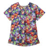 "Hearts" Mock Wrap Jockey Scrubs Top - Image 2